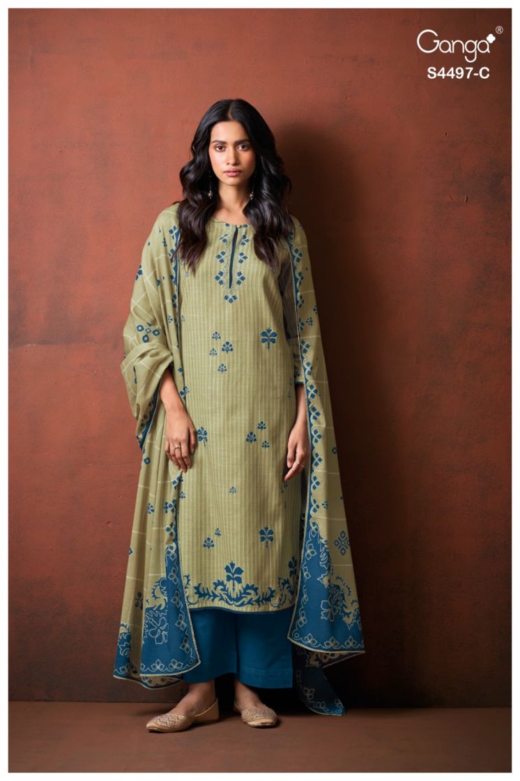 BUY GANGA SUITS ONLINE GANGA DREERA S4497 FULL SET
