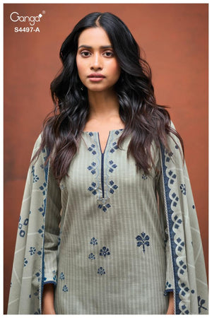GANGA DREERA S4497 PREMIUM COTTON LINEN SUIT