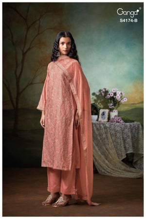 GANGA DRITIHA S4174 PREMIUM PURE BEMBERG RUSSIAN SILK SUIT