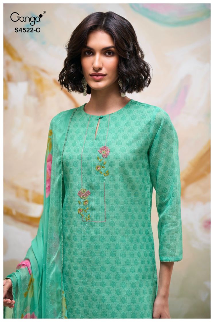 BUY GANGA SUITS ONLINE SALE GANGA EIRYA S4522 DUPATTA DESIGN