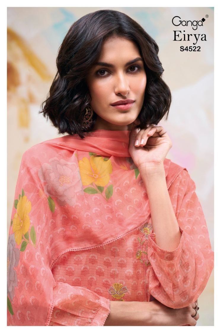 BUY GANGA SUITS ONLINE SALE GANGA EIRYA S4522 FABRIC DETAIL