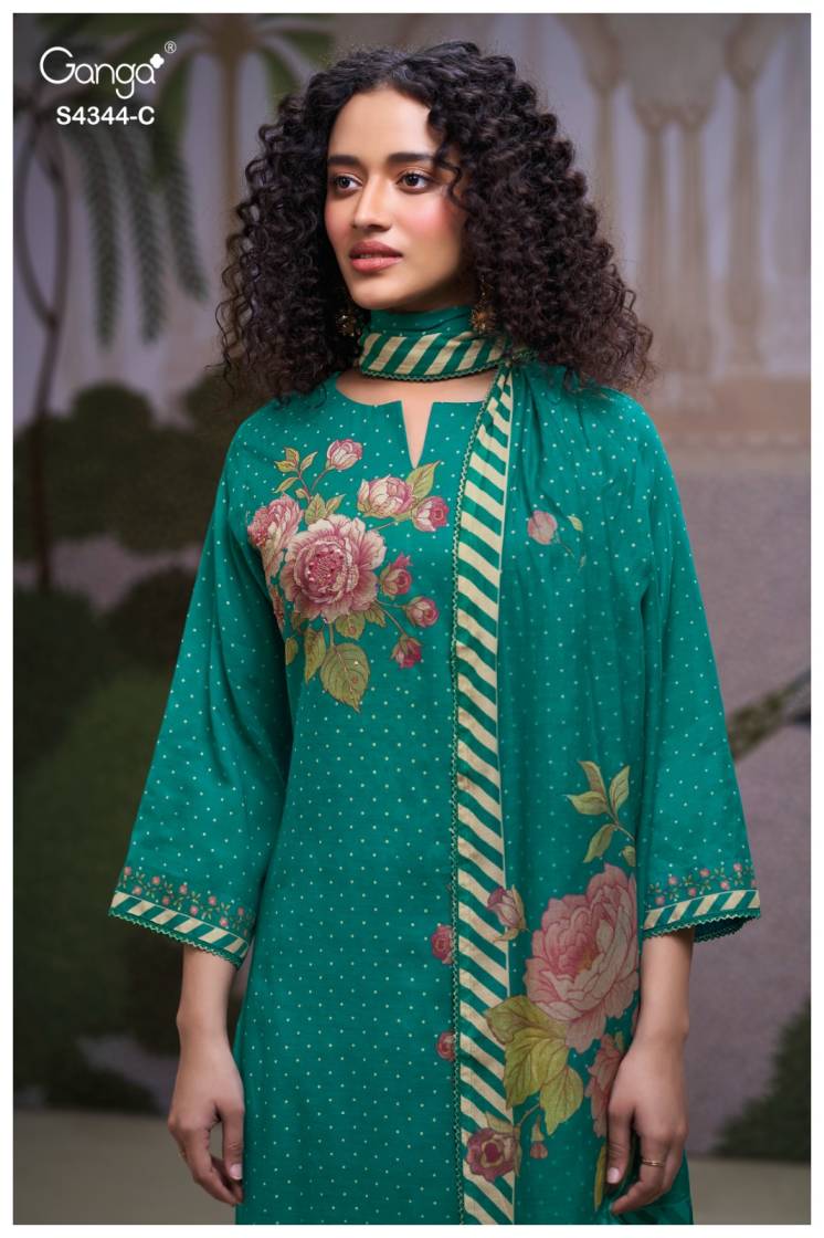 BUY GANGA SUITS WITH PRICE GANGA ELARIS S4344 BACK VIEW