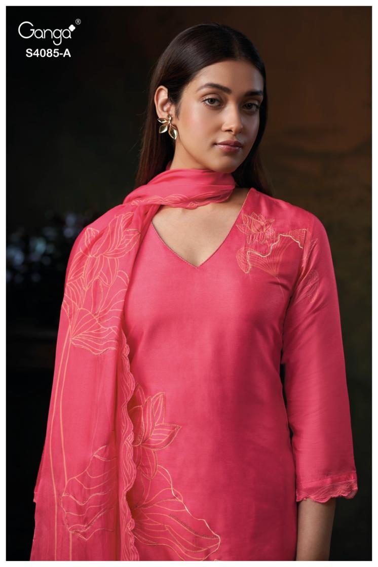 BUY GANGA SUITS ONLINE SINGLE PIECE GANGA EMINA S4085 TOP DESIGN