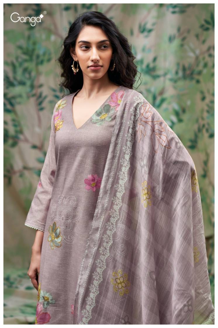 BUY GANGA SUITS SINGLE PIECE GANGA FARNAZ S3683 PREMIUM SUIT