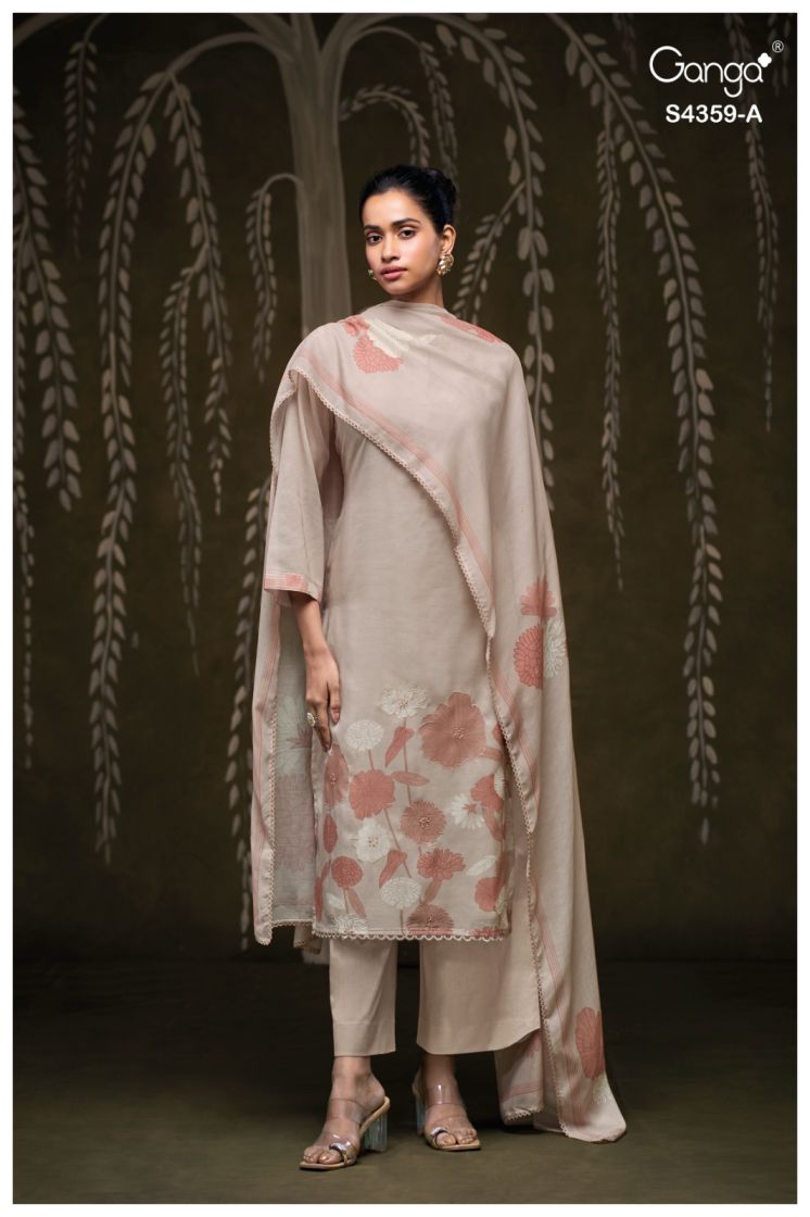 BUY GANGA SUITS SINGLE PIECE GANGA FAYARA S4359 FRONT VIEW