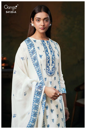 GANGA FERYNA S4120 PREMIUM PURE BEMBERG SILK SATIN SUIT