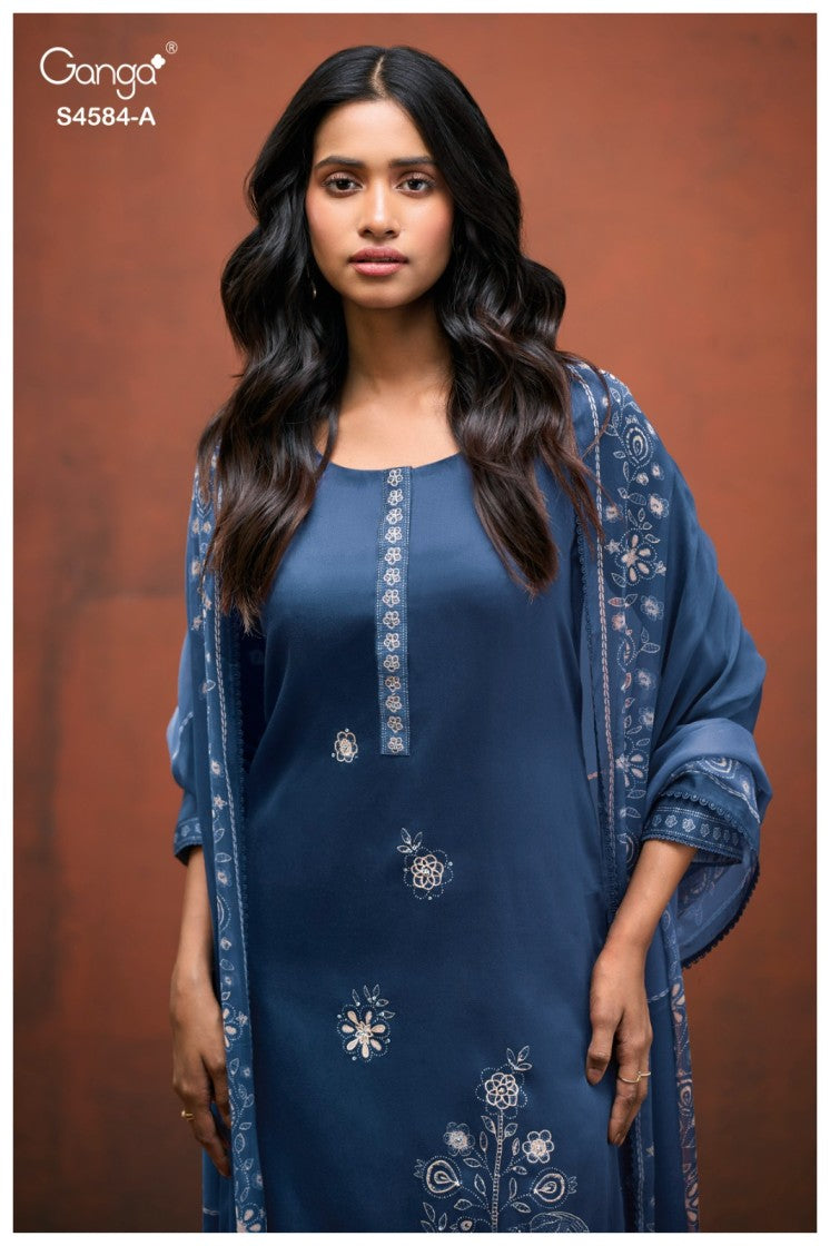 BUY GANGA SUITS WITH PRICE GANGA FESKA S4584 FRONT VIEW