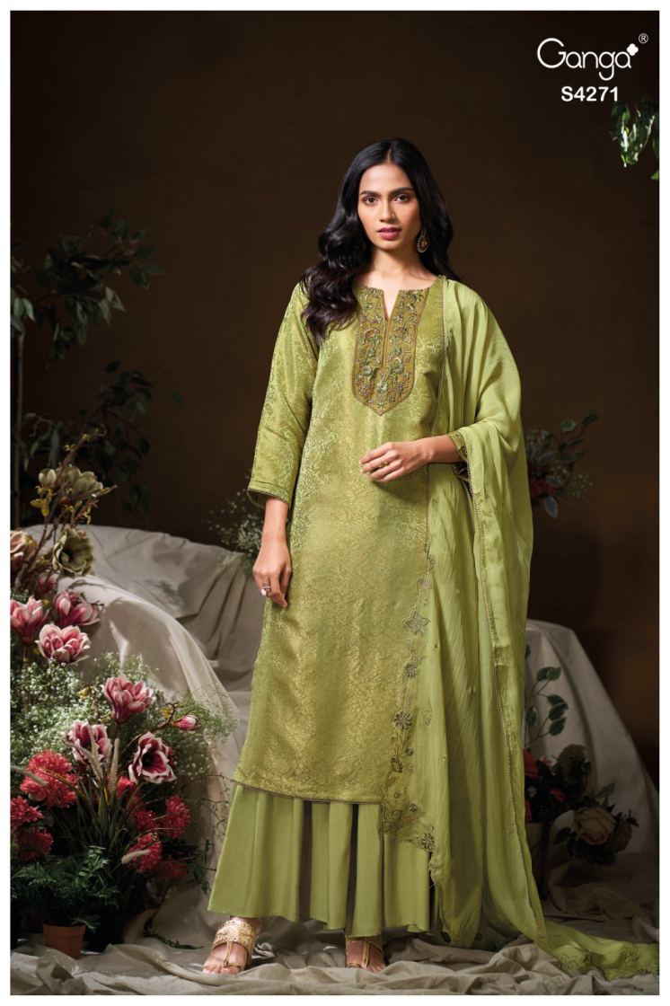 BUY GANGA SUITS ONLINE WITH PRICE GANGA FYNAA S4271 DUPATTA DESIGN 