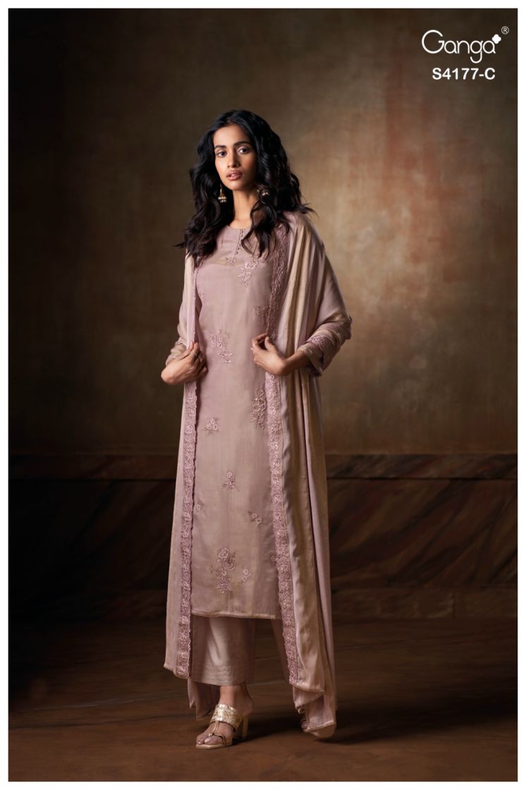 BUY GANGA SUITS WITH PRICE GANGA GEESHA S4177 DUPATTA DESIGN