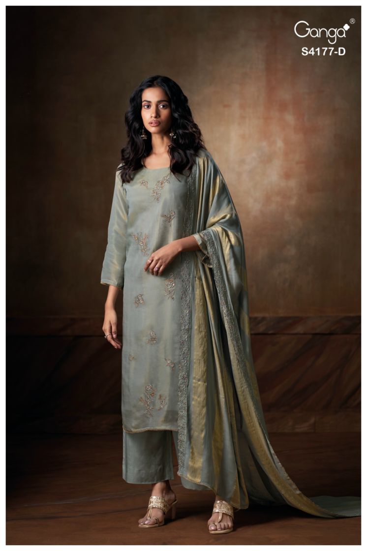 BUY GANGA SUITS WITH PRICE GANGA GEESHA S4177 FABRIC DETAIL