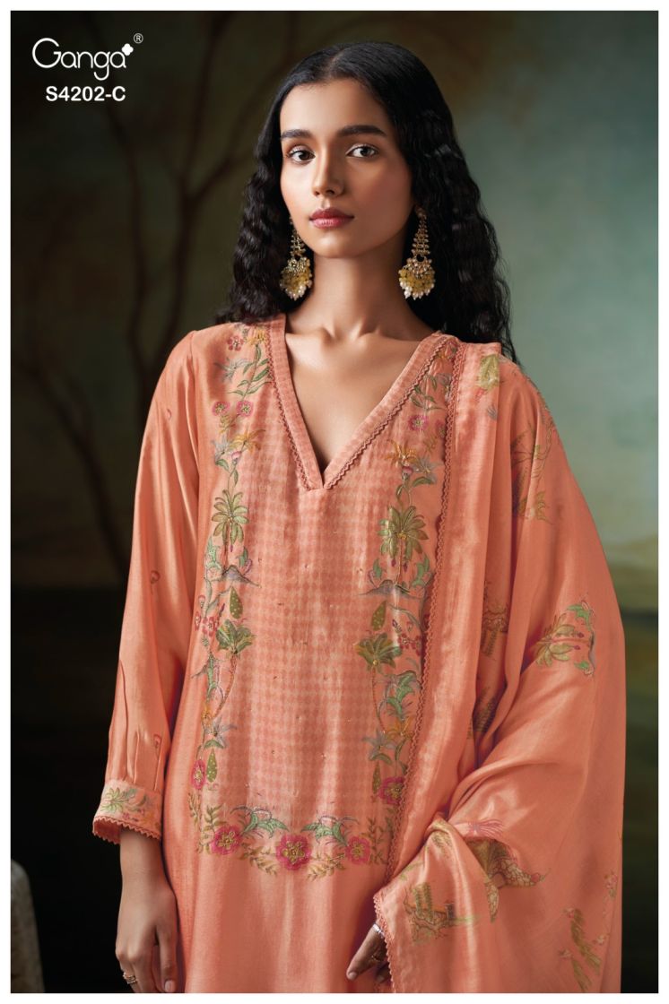 BUY GANGA SUITS ONLINE GANGA GIENA S4202 FULL SET