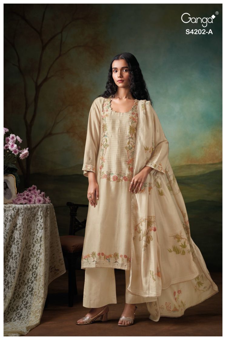 BUY GANGA SUITS ONLINE GANGA GIENA S4202 NEW CATALOGUE