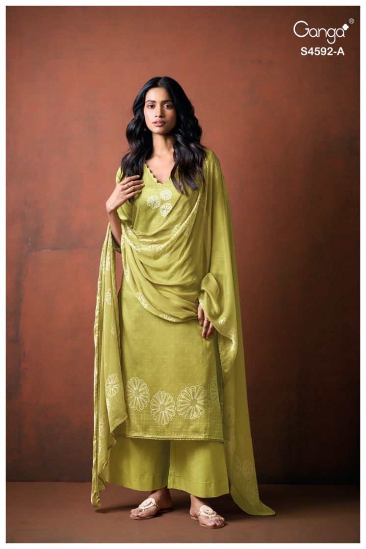 BUY GANGA SUITS ONLINE GANGA GIREL S4592 FRONT VIEW