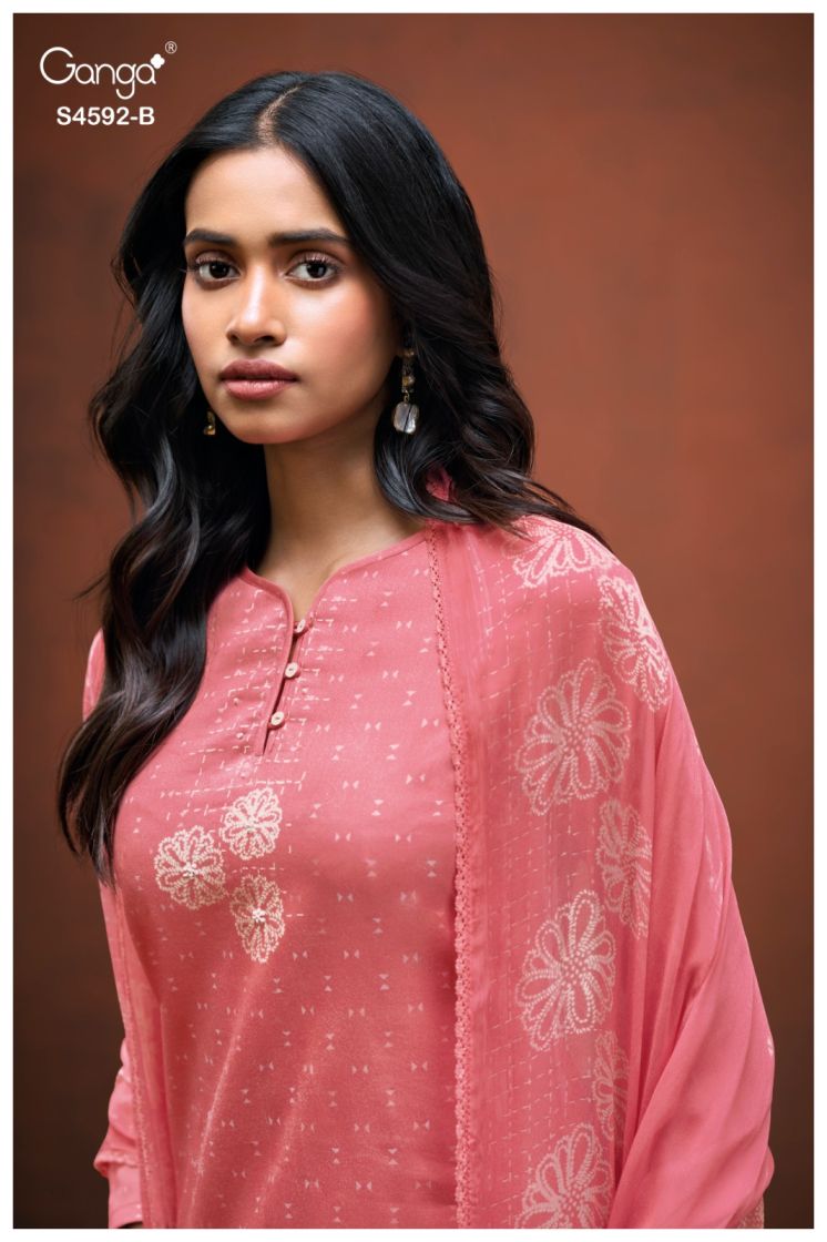 BUY GANGA SUITS ONLINE GANGA GIREL S4592 BACK VIEW