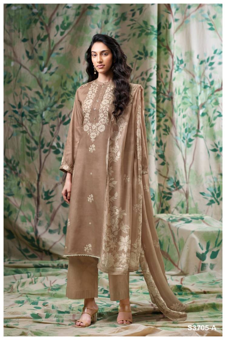 BUY GANGA SUITS SINGLE PIECE GANGA GISELLE S3705 DUPATTA DESIGN
