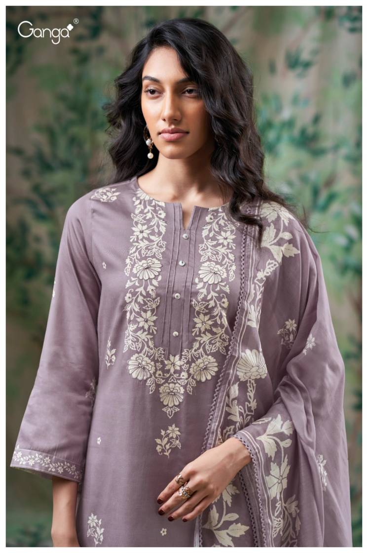 BUY GANGA SUITS SINGLE PIECE GANGA GISELLE S3705 FABRIC DETAIL