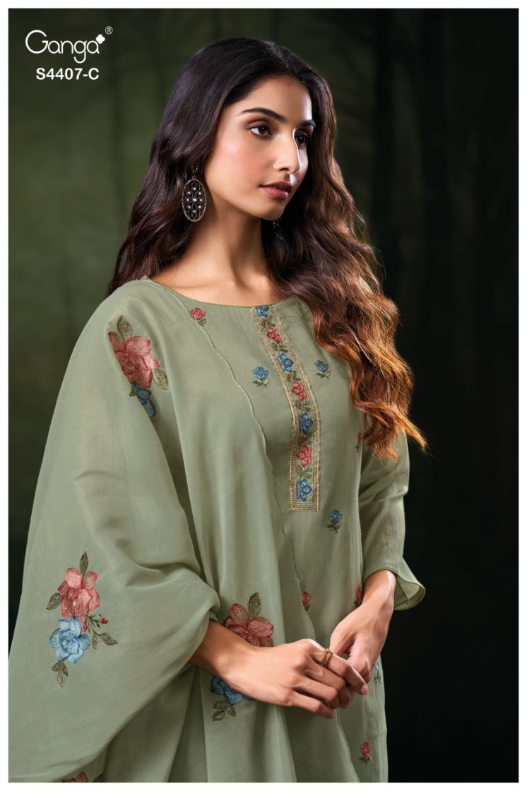 BUY GANGA SUITS ONLINE SALE GANGA GLEAH S4407 FRONT VIEW
