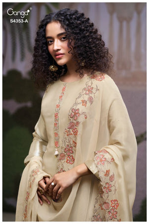 GANGA GLORINA S4353 PREMIUM PURE BEMBERG SILK JACQUARD SUIT