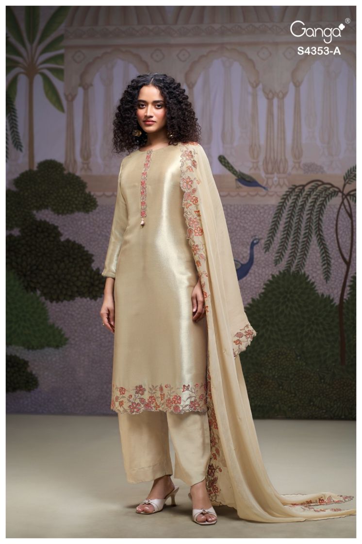 BUY GANGA SUITS ONLINE SALE GANGA GLORINA S4353 CLOSEUP IMAGE