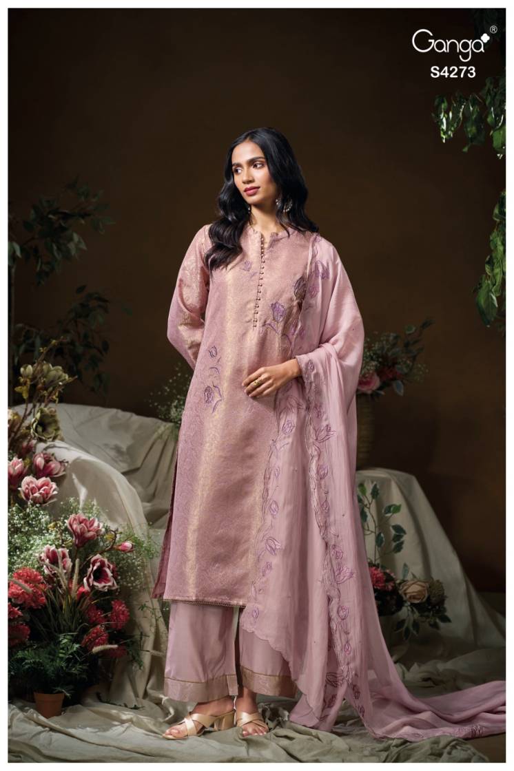 BUY GANGA SUITS ONLINE SALE GANGA GRACYN S4273 DUPATTA DESIGN VIDEO