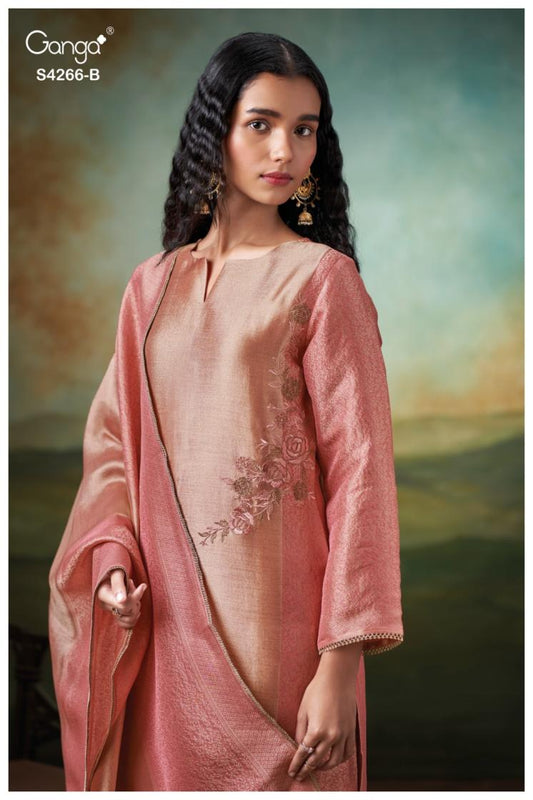 BUY GANGA SUITS GANGA HANIYA S4266 FABRIC DETAIL