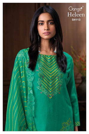 GANGA HELEEN S4113 PREMIUM PURE BEMBERG RUSSIAN SILK SUIT