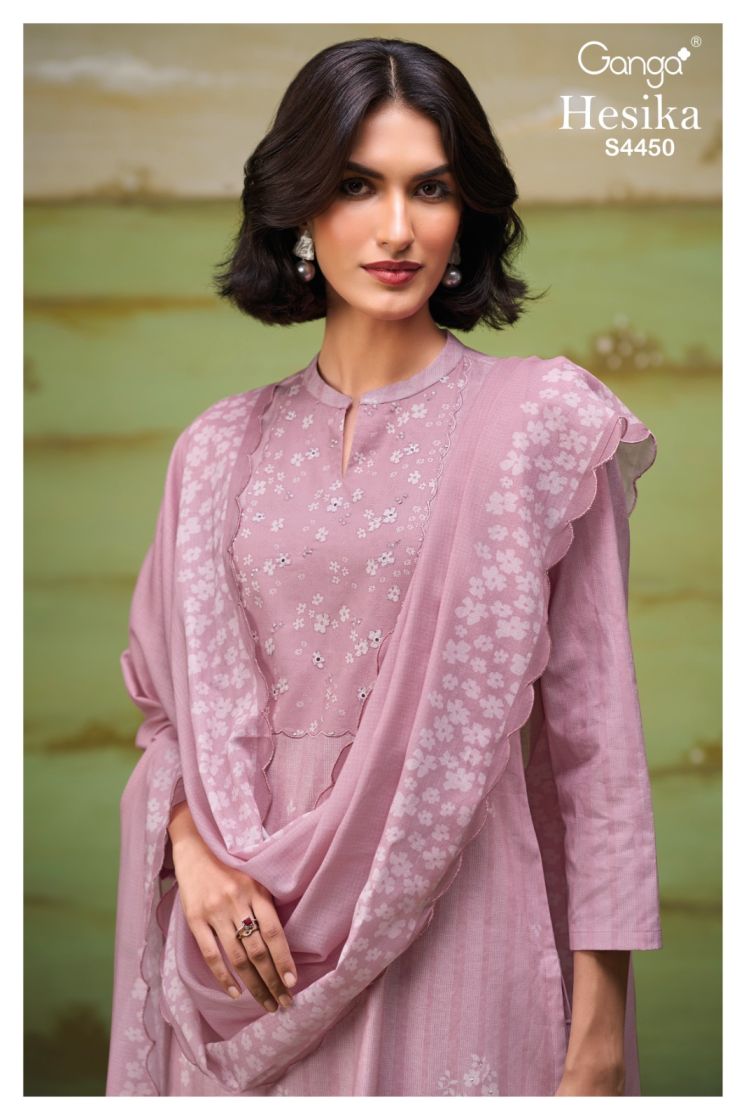 GANGA HESIKA S4450 PREMIUM COTTON WITH EMBROIDERY SUIT
