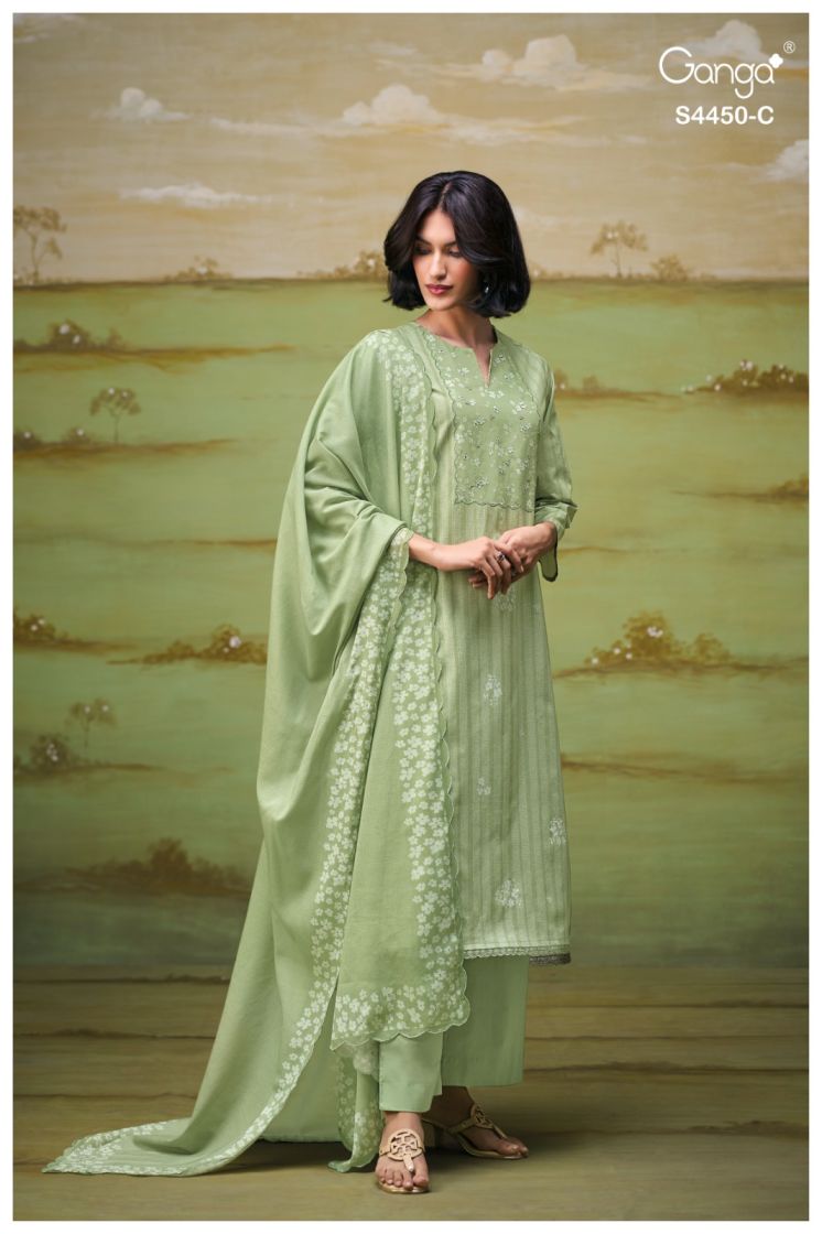 BUY GANGA SUITS ONLINE SALE GANGA HESIKA S4450 BACK VIEW