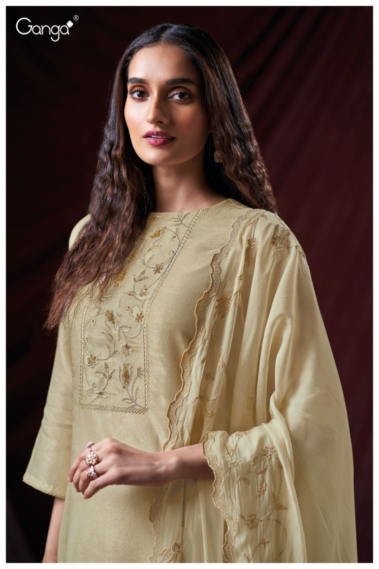 BUY GANGA SUITS ONLINE WHOLESALE GANGA HESPER S3794 DUPATTA DESIGN