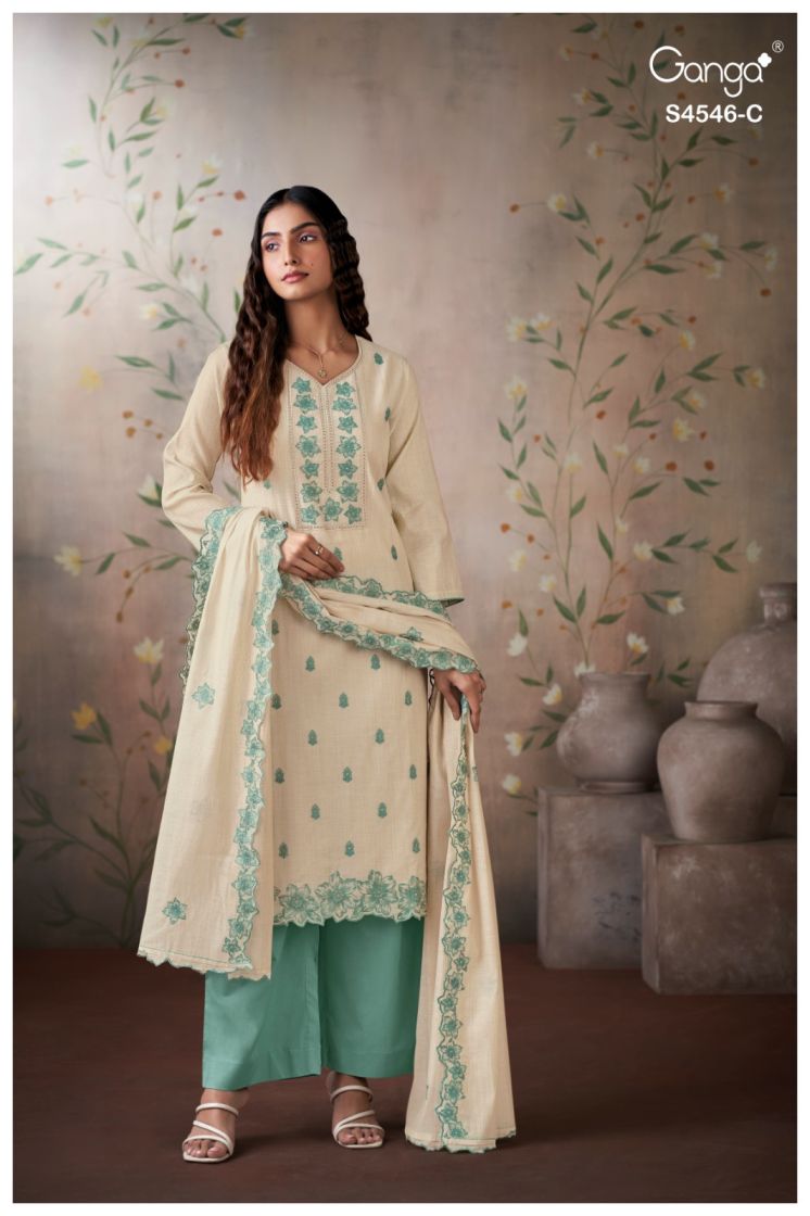 BUY GANGA SUITS ONLINE SALE GANGA HESTIA S4546 FULL SET