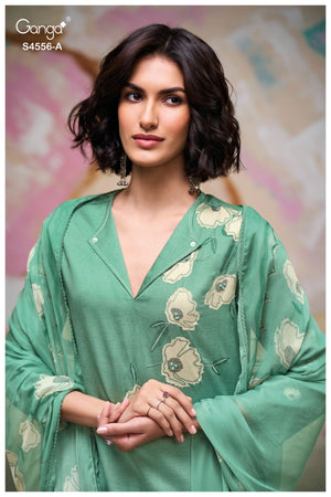 GANGA HEYSHA S4556 PREMIUM COTTON SATIN SUIT