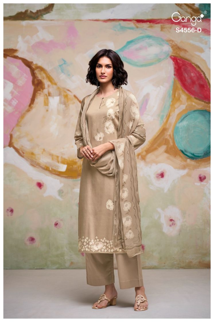 BUY GANGA SUITS ONLINE SALE GANGA HEYSHA S4556 DUPATTA DESIGN