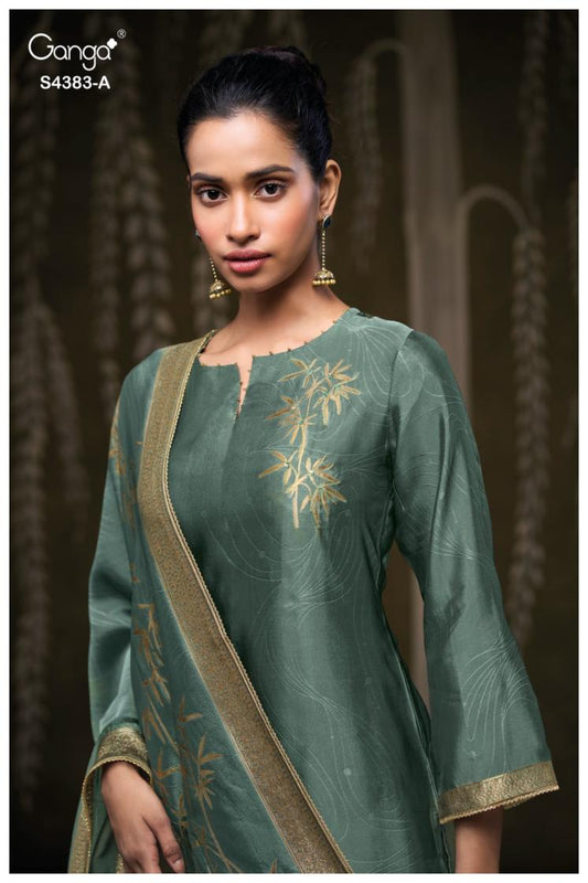 BUY GANGA SUITS SINGLE PIECE GANGA HRIDAYA S4383 TOP DESIGN