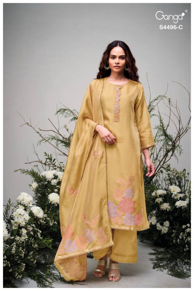 BUY GANGA SUITS ONLINE SALE GANGA HUSNA S4496 FRONT VIEW