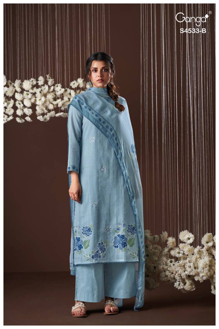 BUY GANGA SUITS ONLINE GANGA HYSRA S4533 CLOSEUP IMAGE