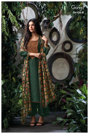 GANGA ILEANA S4130 PREMIUM PURE BEMBERG RUSSIAN SILK SUIT
