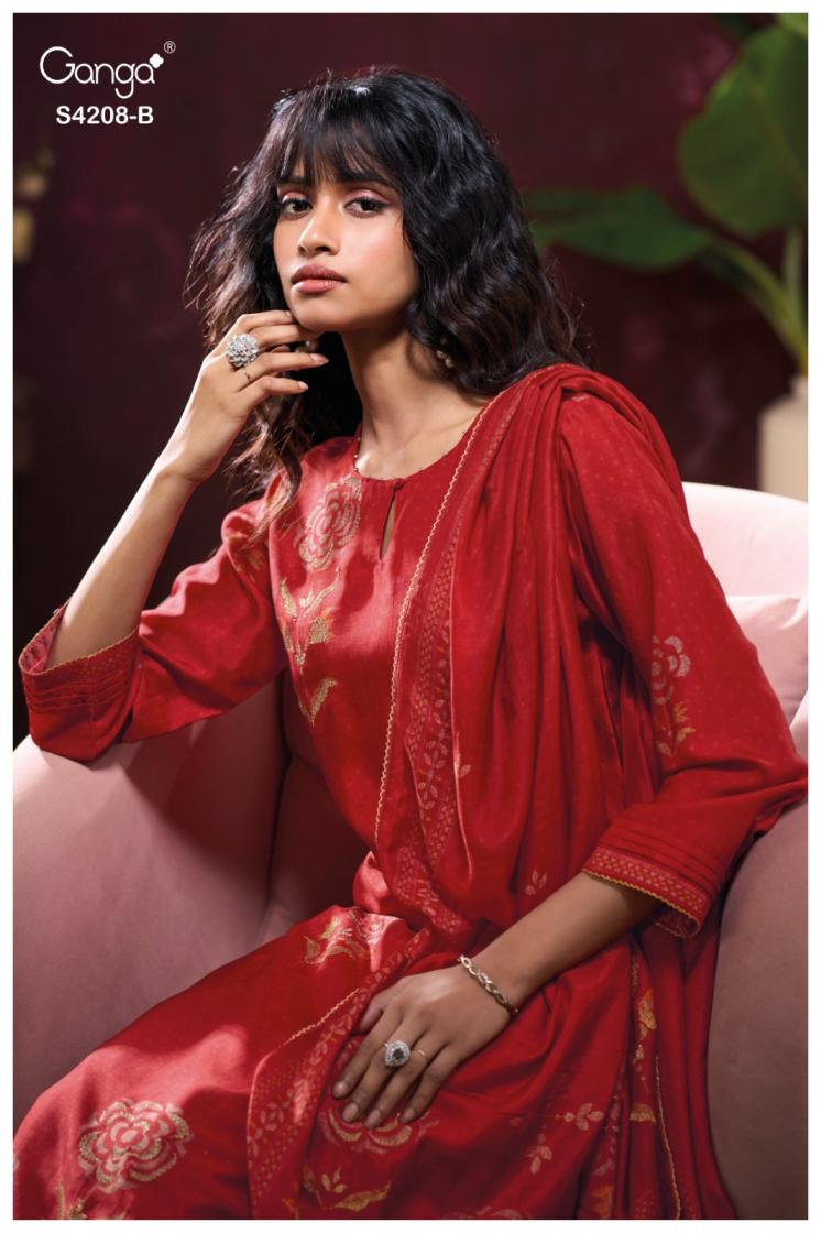 BUY GANGA SUITS ONLINE SALE GANGA INAIKA S4208 TOP DESIGN