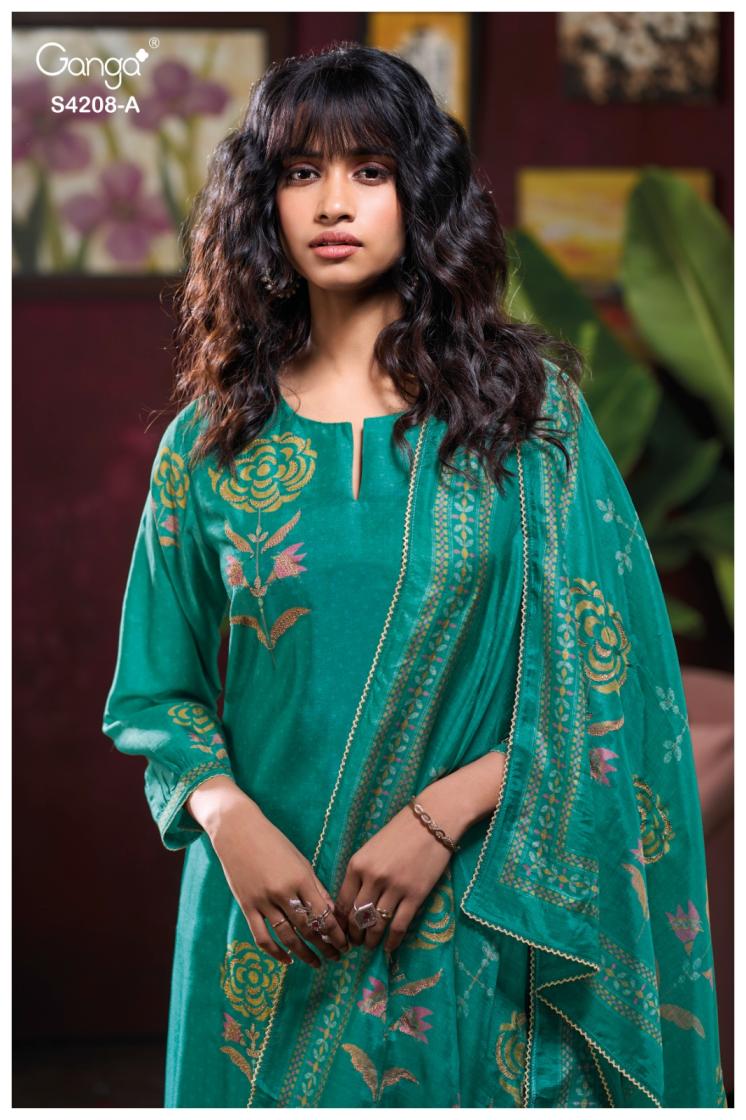 BUY GANGA SUITS ONLINE SALE GANGA INAIKA S4208 BACK VIEW