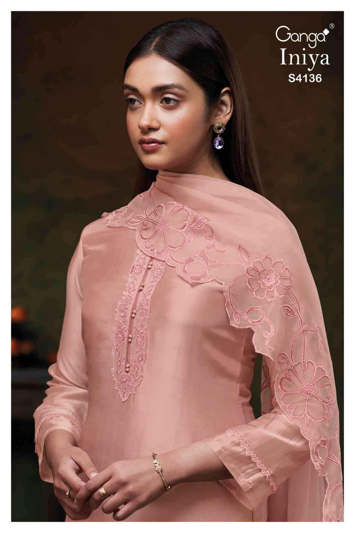 BUY GANGA SUITS ONLINE WITH PRICE GANGA INIYA S4136 TOP DESIGN