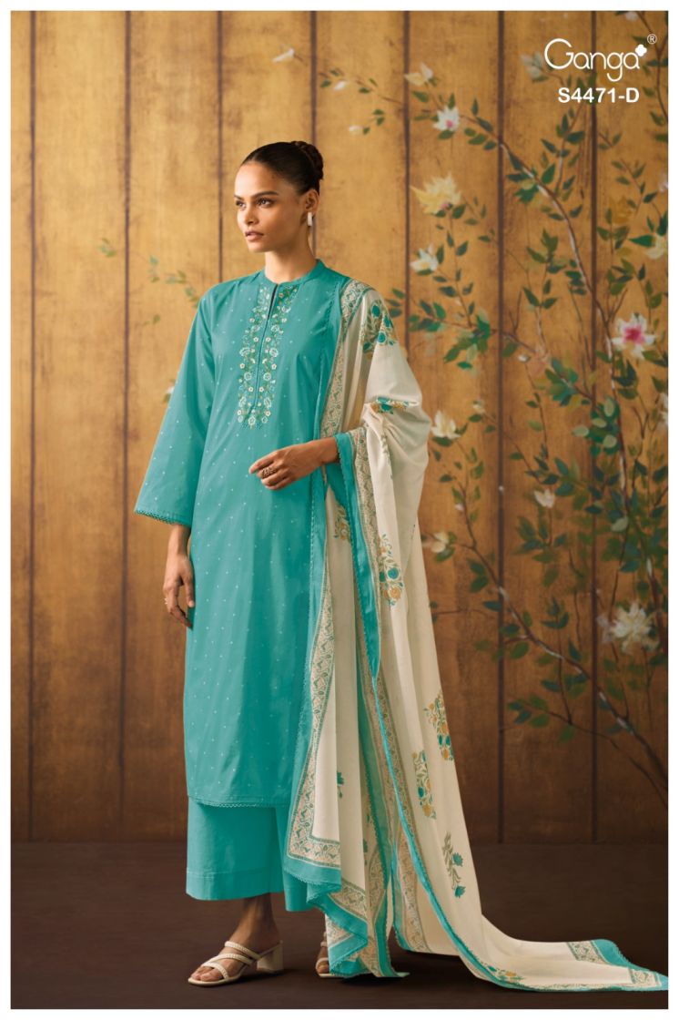 BUY GANGA SUITS ONLINE SALE GANGA IREEM S4471 DUPATTA DESIGN