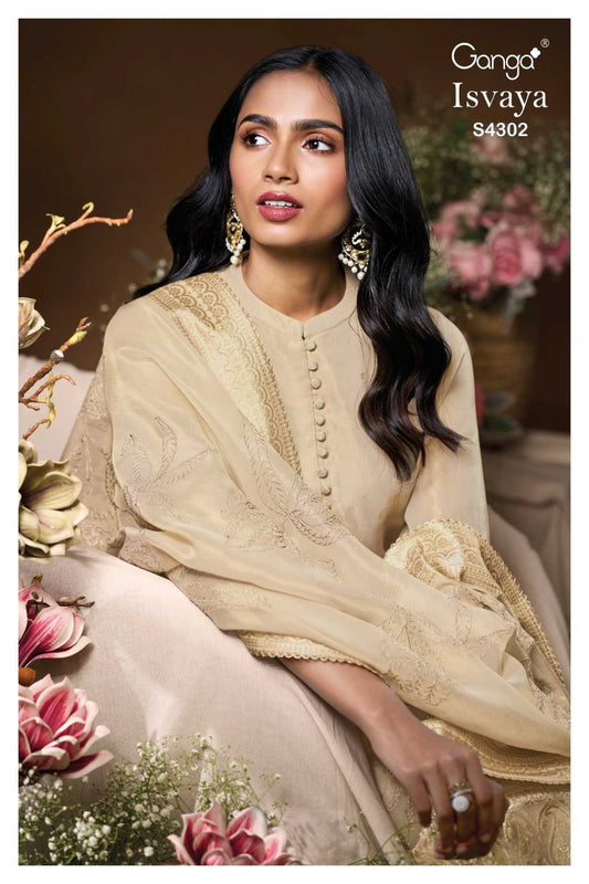 BUY GANGA SUITS SINGLE PIECE GANGA ISVAYA S4302 FULL SET