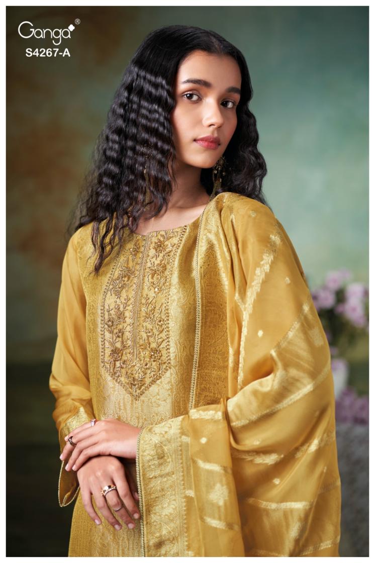 BUY GANGA SUITS ONLINE SALE GANGA IVRYA S4267 TOP DESIGN