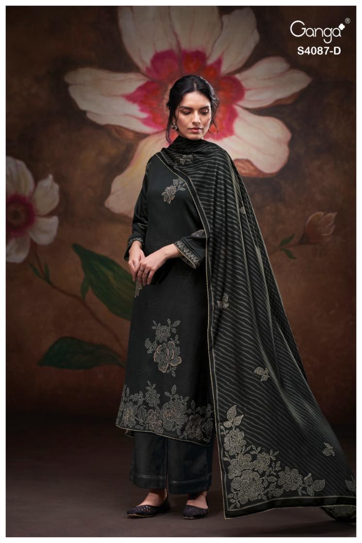 BUY GANGA SUITS ONLINE SALE GANGA JAASHVI S4087 CLOSEUP IMAGE
