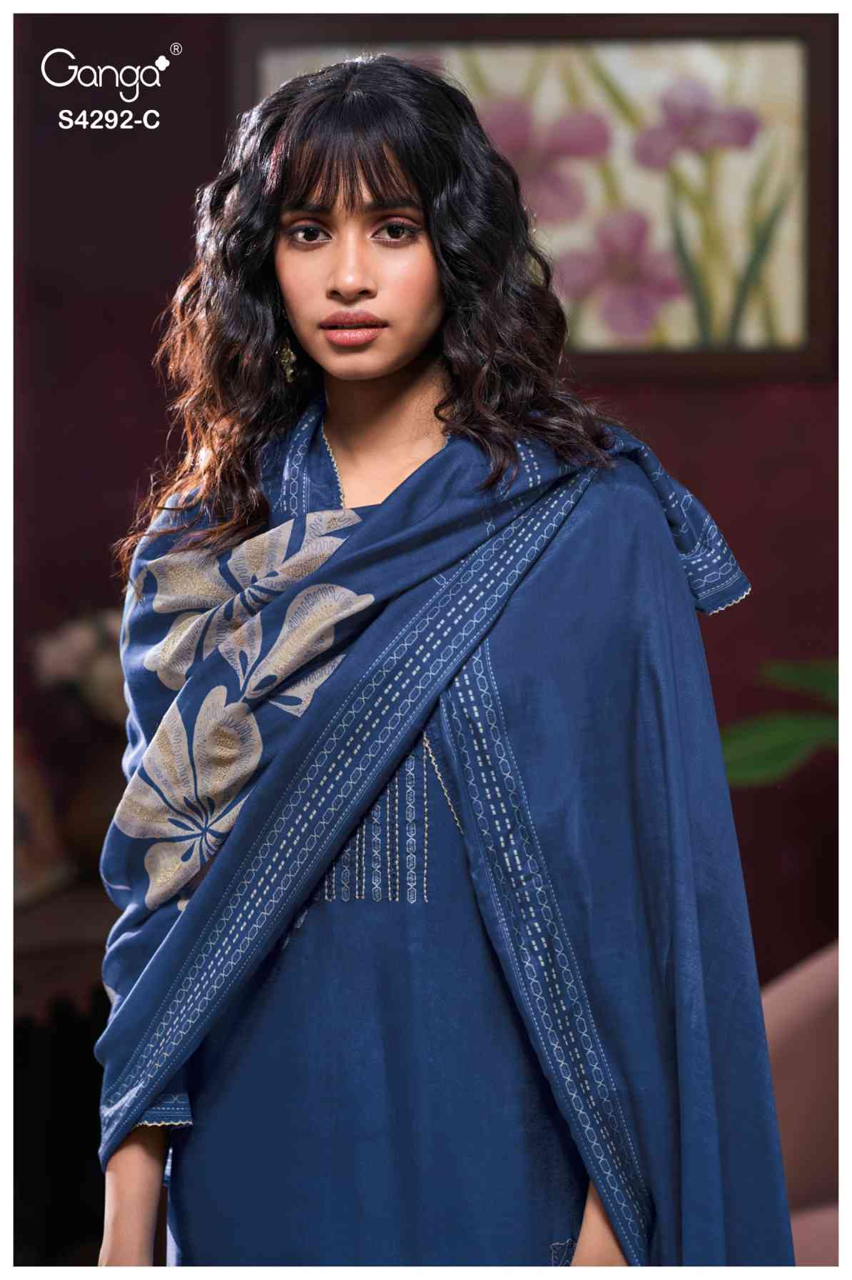 BUY GANGA SUITS ONLINE SALE GANGA JASLEEN S4292 BACK VIEW