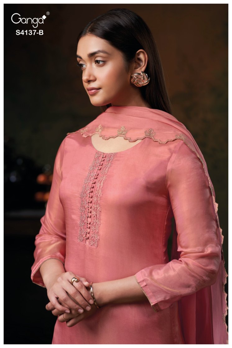 BUY GANGA SUITS ONLINE GANGA JOSIE S4137 DUPATTA DESIGN