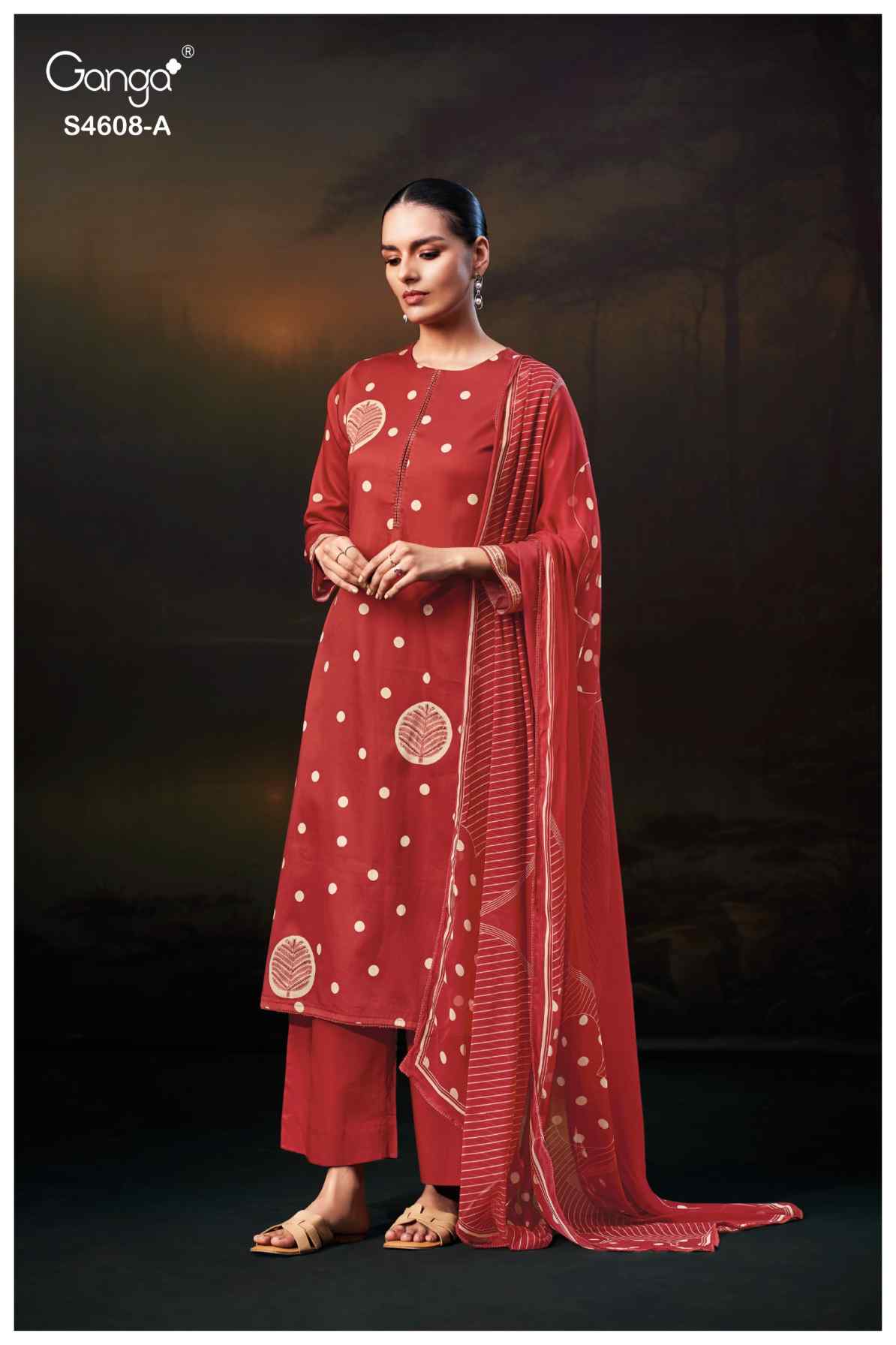 BUY GANGA SUITS ONLINE SALE GANGA JYLA S4608 FRONT VIEW