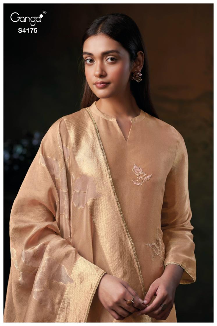 BUY GANGA UNSTITCHED SUITS ONLINE GANGA KASSIA S4175 FRONT VIEW