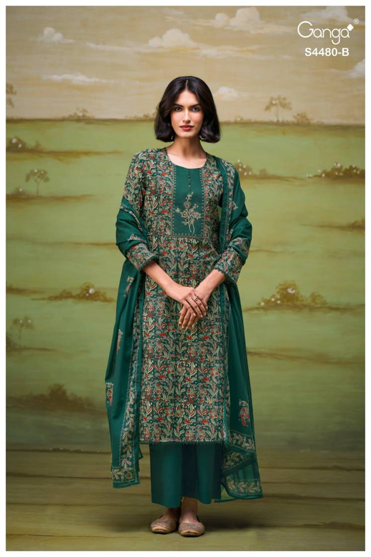 BUY GANGA SUITS ONLINE SALE GANGA KENZA S4480 DUPATTA DESIGN