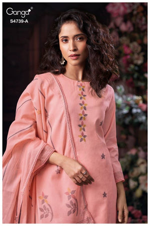 GANGA KIVANA S4739 PREMIUM COTTON JACQUARD SUIT