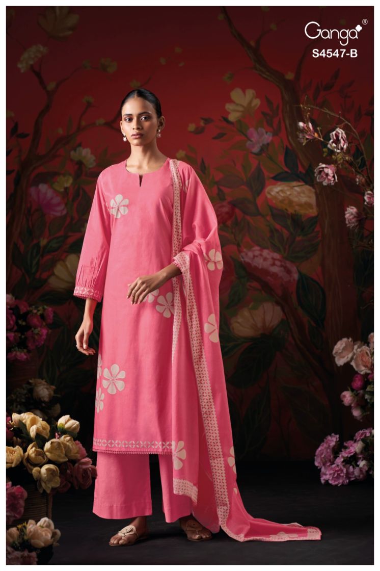 BUY GANGA SUITS ONLINE SALE GANGA KIVYA S4547 DUPATTA DESIGN